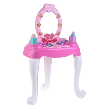 Copii Machiaj de Frumusețe Masa de toaleta Pretinde a Juca Jucărie Set cu Lumini Oglindă Sunete de Muzică pentru Fete de 3+ de Ani, Cadou de Ziua de nastere