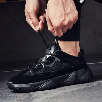 Bărbați adidași ochiurilor de Plasă Respirabil Pantofi Adidași de Primăvară coreene Noi, Pantofi pentru Bărbați de Modă Veche Pantofi negru/alb