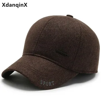 XdanqinX Calde de Iarnă Șepci de Baseball Pentru Bărbați Gros Căști Pălărie Reglabil Dimensiune Bărbați Marca de Scrisoare Capac de Sport Nou Tata Snapback Cap