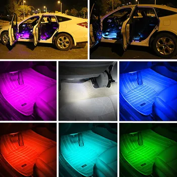RGB LED Strip Lumina Auto Lumina de Interior Pentru Toyota Corolla, Avensis Yaris Rav4 Auris Hilux Prius, Camry Celica C-HR Ipsum Verso