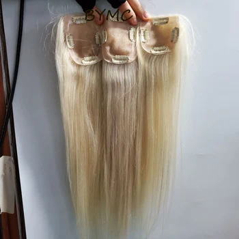 #613 Miere Blond Păr Uman Topper Dantela Plin Cu PU Virgin Bucată de Păr De 150% Densitatea Pielii Clipuri în Moț Pentru mai Puțin de Par pentru Femei