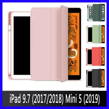 Pentru iPad 9.7 inch în 2017, 2018 5 6 silicon Moale Caz Suport Auto Wake/Sleep Cu Suport pentru ipad mini 5 2019 caz