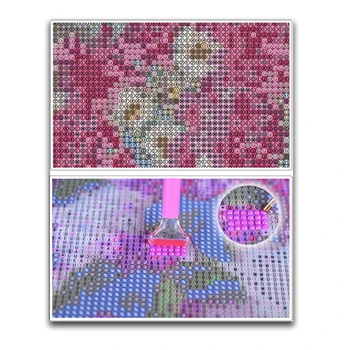 Plin SquareRound Burghiu 5D DIY Diamant Pictura Flori 3D Broderie Cusatura Cruce Mozaic Decor ZH