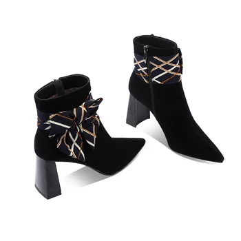 FEDONAS Moda piele de Căprioară Pantofi de Piele de Femeie Iarna mai Nou sediu de Partid Cizme Femei 2020 mai Nou cu Fermoar Lateral Tocuri inalte Cizme