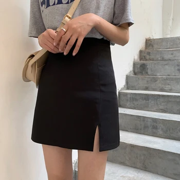 Femei Wrap Fusta Vintage Haine Fuste Scurte Negre Harajuku Vară Talie Mare Streetwear 2020 Strâns de Moda populare flowy