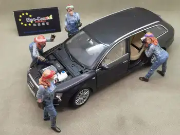 1:18 American Diorama de Potrivire scena papusa de întreținere auto frumusețea mecanic a stabilit un total de 4