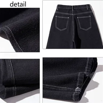 Blugi Femei mai Gros Largi All-meci Negru Uri Vintage Adolescenți Talie Mare Cald Feminino Pantaloni Lungime Completă În 2020, cele mai Noi Retro
