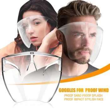 1buc Bărbați Femei Dovada Vânt Dovada Nisip Dovada Splash Fata Impact Scut transparent Vânt în aer liber masque Masca de Protectie
