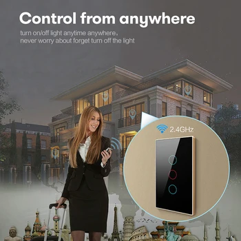 AVATTO Tuya NE Comutator Wifi, Smart Home Întrerupător de Lumină cu Panou de Sticla Touch-Senzor 1/2/3 Gasca funcționează cu Alexa,Google Acasa