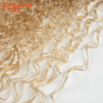 FASHION IDOL Afro Pervers Parul Cret Pachete de 22-26 cm Ombre Maro Negru Blonda Par Sintetic Tesaturi Croșetat Extensii de Par