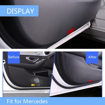 Autocolante auto 4buc usa anti kick pad praf de fibra de carbon pentru Mercedes Benz C Class W205 E Class W213 E CLA, GLA GLE GLC Clasa