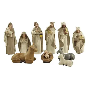 Hristos Nașterea Lui Isus În Iesle Ornament Scena Nașterii Rasina De Artizanat Nașterii Ornament Nașterii Statuie Pat De Copil De Crăciun Figurine
