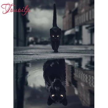 5D pisică Neagră și panteră neagră 5d Diamant Pictura 5d diy Diamant Broderie Mozaic 3D Cruce Cusatura de Completă Patrati si rotunde de Foraj
