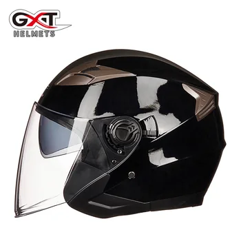 Noi GXT vara dublu obiectiv de motociclete căști de protecție Față deschisă Motocicleta Casca electric casca de siguranță pentru femei barbati Moto Casque