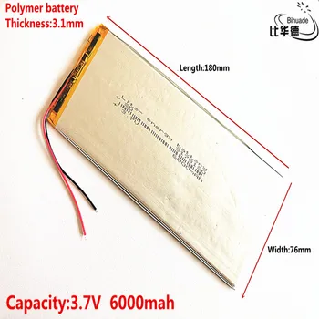 Transport gratuit 3,7 V litiu-polimer 6000mah universal baterie tablet PC 3.1*76*180