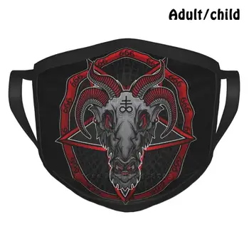Baphomet Pe Pentagrama Anti Praf Reutilizabil DIY Masca de Fata Baphomet Satan Diavolul Oculte Capra Pentagrama 666 Demon Satanic Metal