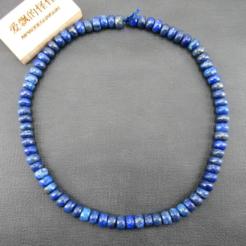 APDGG Naturale Fatetate Albastru Lapis Lazuli Rondelle Margele 5x8mm Albastru de Piatră prețioasă 15