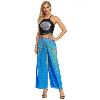 Boem Pantaloni Femei Thai, Indoneziană Stil Digitale Imprimate Vara Pantaloni Largi брюки 6 Culori Largi Salopeta Pantaloni Largi Picior