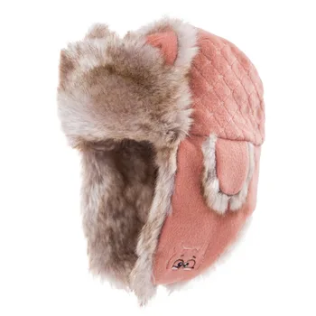 Iarna Femei Faux Fur Bomber Pălărie Dulce Drăguț Pisică Ureche Earflap Cap În Aer Liber De Schi De Zăpadă Pălării Ruse Ushanka 4 Culori Vânt Cald