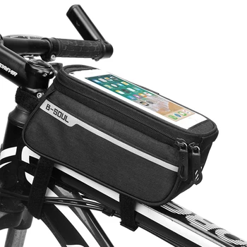 Rezistent la apa Biciclete Sac de Nailon Bicicleta Cyling Mobil Telefon Mobil Caz Pungă de 6 inch Biciclete Panniers Rama Fata Tub Accesorii Genti