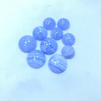 Vanzare 5 buc/lot Naturale Blue Lace Agate,Albastru Calcedonie Șirag de mărgele Cabochons 6mm8mm 10mm 12mm 15mm 20mm 25mm Rotund Bijuterie Inel de piatră Fata