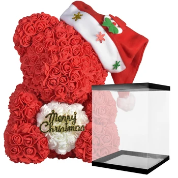 Dropshipping Decor de Crăciun Artificial PE Rose Ursuleț de pluș Urs Inima de Trandafiri Ziua Îndrăgostiților Dragoste de Nunta Cadouri pentru Fata pentru Femei