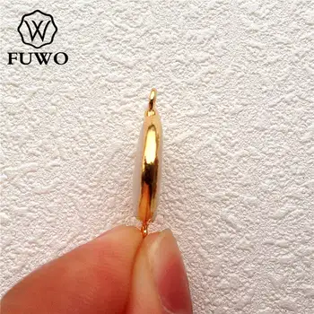 FUWO Rundă de apă Dulce Pearl Conector Pandantiv Cu Aur de 24K Umplut Rim Înaltă Calitate Dublu Cauțiune Farmec Pentru a Face Bijuterii PD507