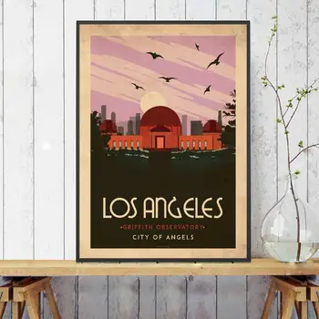 Los Angeles Art deco de Călătorie Canvas Wall Art Print Modern, Poster de Perete Imagini Living Decorul Camerei