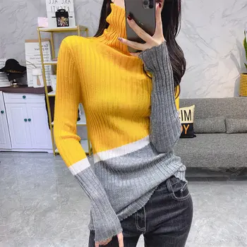2020 haine de iarnă design Nou brand de moda pulover Femei Străine stil de potrivire a culorilor de bază tricotate bluza