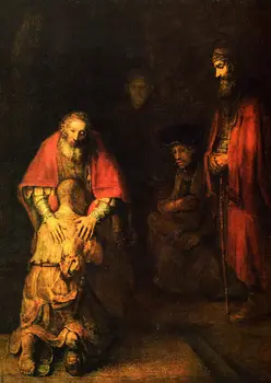 Rembrandt: Întoarcerea Fiului Risipitor picturi in ulei pe panza Printuri de arta Arta de Perete Pentru Camera de zi Dormitor Decor