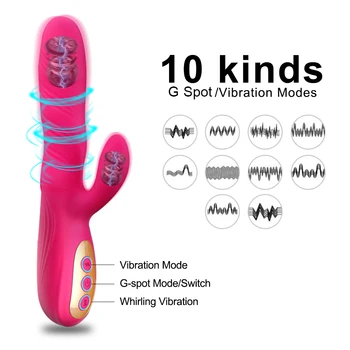 Puternic Iepure Mare Dildo Vibrator pentru Femei Vaginal Masaj Puternic 10 Vibratoare 12 Rotație Jucarii Sexuale pentru Adult Sex Shop