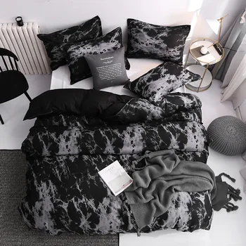 Bloc modă model negru carpetă acopere stabilit regele regina duble twin, single-dimensiune set lenjerie de pat