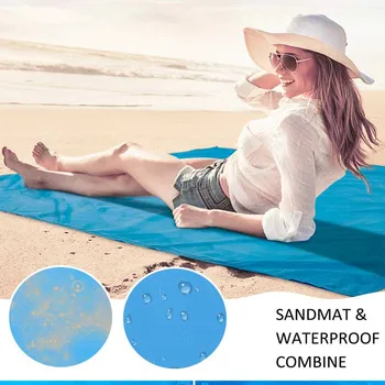 Exterior Impermeabil Beach Blanket Portabil Pliant Sol Mat Acoperire SandProof pentru Picnic, Drumetii, Camping w/Cort Unghii Sac de Depozitare