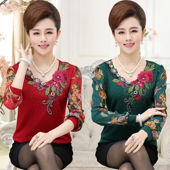 Noi Promotii Femei Brodate Bluza Șifon Cămașă Cu Mâneci Lungi De Moda De Top Pentru Femei Bluza X218