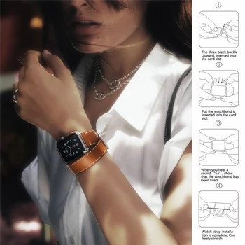 Pentru Apple Watch 6 5 4 3 2 1 SE Formație din Piele Ceas Banda Curea pentru iWatch Apple Watch 44mm 40mm 42mm 38mm Încheietura mâinii