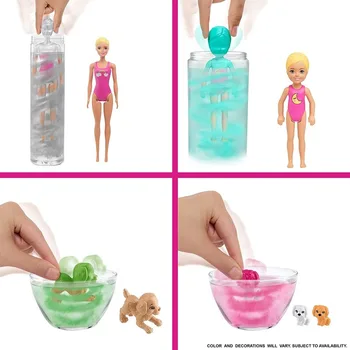Barbie Culoare Dezvăluie Set ce include 2 Papusi si 36 Petrecere în Pijamale, Accesorii Tematice Surprize Orb Cutie Păpușă Jucărie pentru Fata Cadou