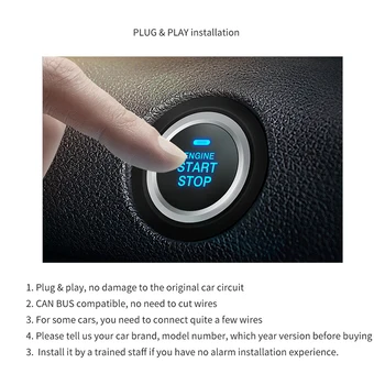 EASYGUARD Plug & Play can BUS se potrivesc pentru TOYOTA COROLLA 2019 apăsați butonul start PKE sistem de alarma auto smart key starter de la distanță