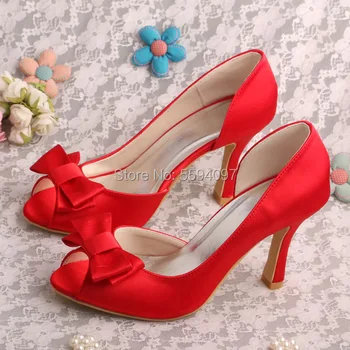 (23 Culori) Roșu Pantofi de Nunta pentru Femei Peep Toe Dimensiunea de 8 Toc Înalt