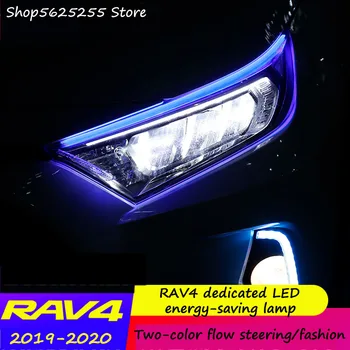 Lumini de zi Refit Baldachin LED Bicolor de Semnalizare Pentru Toyota RAV4 RAV-4 2019 2020 2021 Albastru Galben Whtie Decor