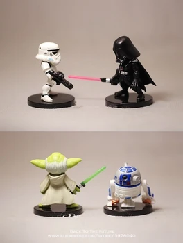 Disney Star Wars 4buc/set de 4-6cm Q versiune mini papusa de Colectie Figurine din PVC de Colectare model de Jucărie pentru copii cadouri