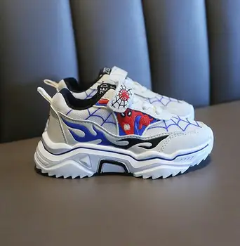 Noi Desene animate cu Spiderman pentru Copii Pantofi Sport Pentru Baieti PU Pantofi Casual Copii Adidasi de Cauciuc Butonul de pantofi sport EUR 26-37