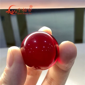 22-30mm dimensiune 5# artificială de culoare roșu rubiniu forma sferă/ forma minge de culoare roșie de corindon, fara gaura