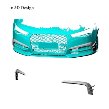 Fibra de Carbon Mașină Bara de protecție Față de Aerisire Aripa Garnitura Pentru Audi A6 S6 Sline - 2018 Bara Fata Portbagaj Ornamente Autocolante splitter