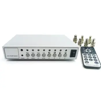 Podofo Coajă de Metal HD Video Color Quad Splitter Video CCTV aparat de Fotografiat Processor Kit de Sistem de Comutare 6 BNC Adaptor pentru Control de la Distanță