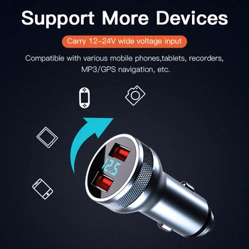 JUSFYU Dual USB Masina Încărcător de Încărcare Rapidă 36W Rapid de Încărcare Pentru iPhone Xiaomi Samsung Tip C QC PD 3.0 Brichetă de Mașină Slot de Reîncărcare