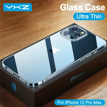 YKZ Lux Pahar de Caz Pentru iPhone 12 Pro Max Cazuri Transparent Full Cover Pentru iPhone 11 XS XR 7 8 SE Mini Margine Moale Coque Fundas