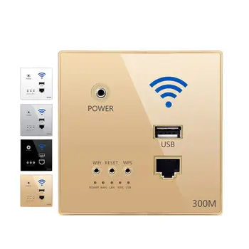 300M Rata de Transmisie Wireless WIFI Perete Încorporat Router USB de Încărcare Priză WiFi Repetor pentru Uz casnic