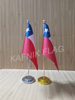 KAFNIK,Chile masa de Birou de birou de pavilion cu aur sau argint metal catarg de bază 14*21cm steagul țării transport gratuit