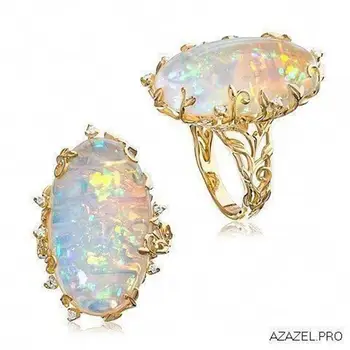 Noi de Vânzare Fierbinte Multicolore în formă de Ou Opal Inel de Aur Femeie de Moda Unic Petrecere Petrecere de Ziua Inele Cadou