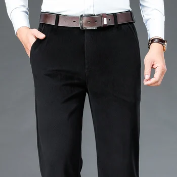 SHAN BAO lux moale și netedă de catifea groasă bărbați straight pantaloni casual 2020 de iarnă de îmbrăcăminte de brand de afaceri domn pantaloni